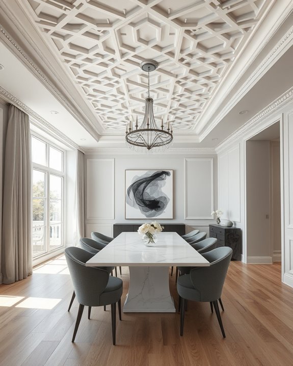 monochromatic dining room elegance