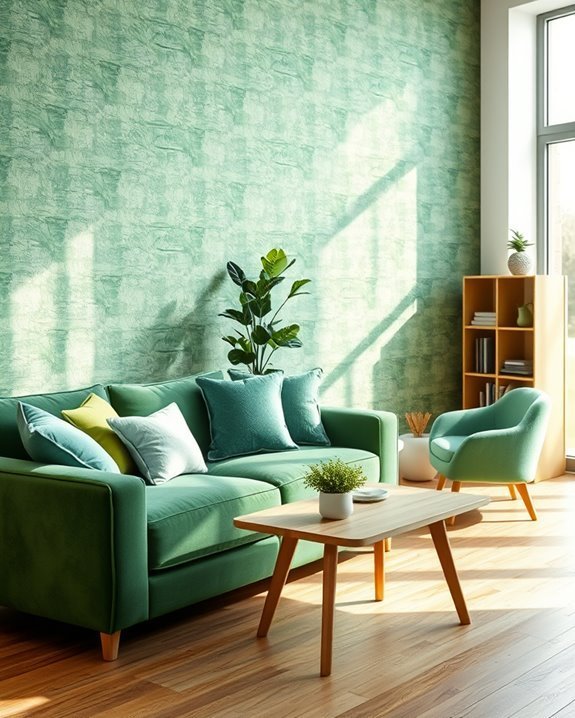 monochromatic green decor harmony