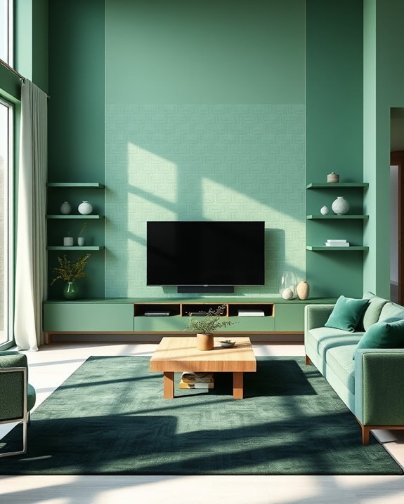 monochromatic green tranquility achieved