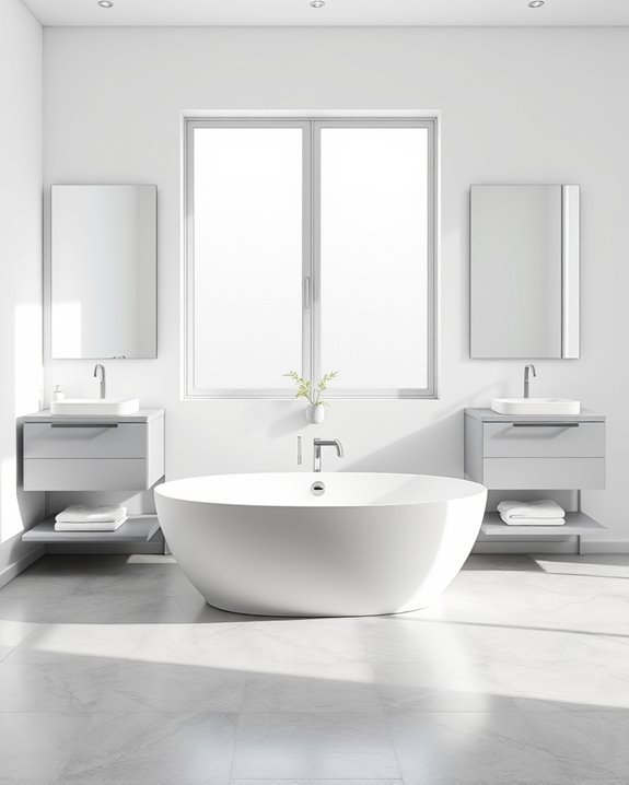 monochromatic minimalist bathroom design