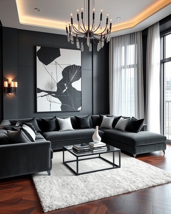 monochrome abstract wall art