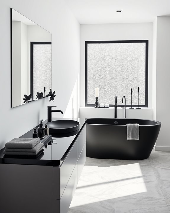 monochrome bathroom accessory elegance