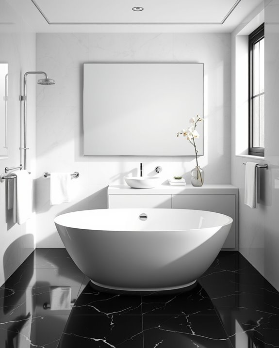 monochrome bathroom sophistication achieved