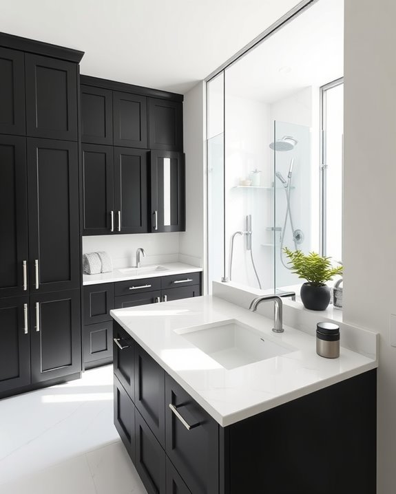 monochrome black cabinet elegance