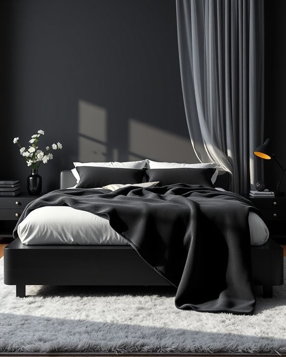 monochrome black throw elegance