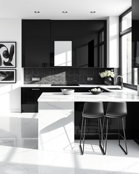monochrome kitchen wall art