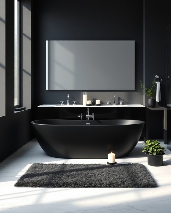 monochrome luxury bath design
