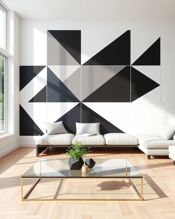 monochrome triangle wall decals