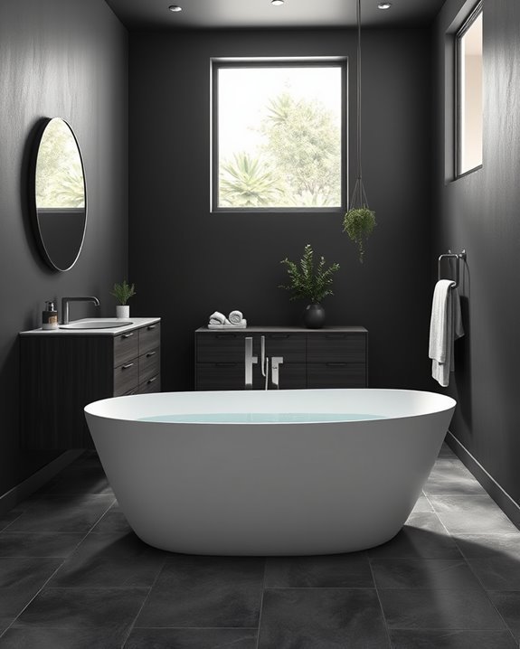 moody charcoal bathroom elegance