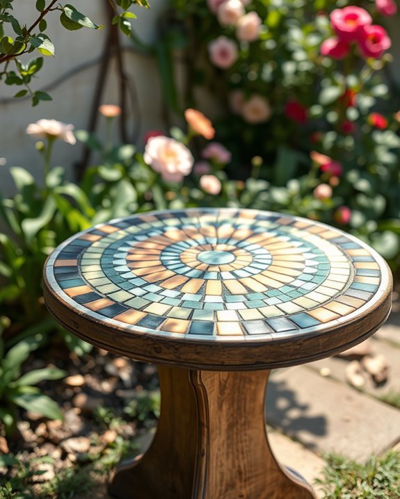 mosaic garden table makeover