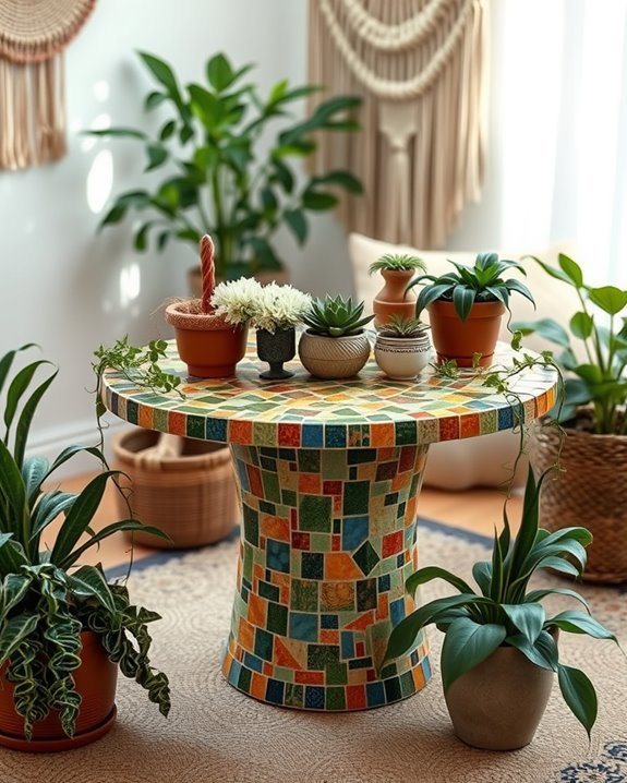 mosaic table creation process