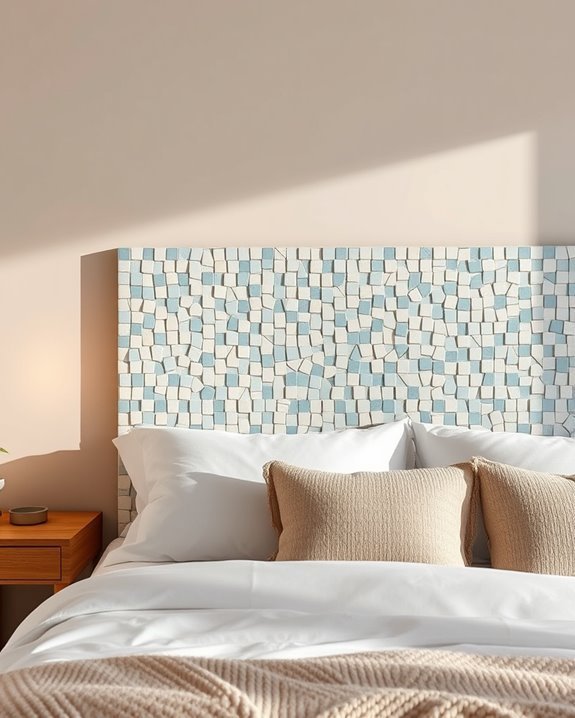 mosaic tile headboard design