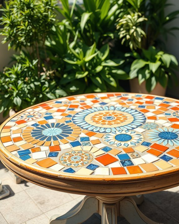 mosaic tile table transformation