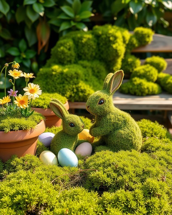 moss enhances easter gardens