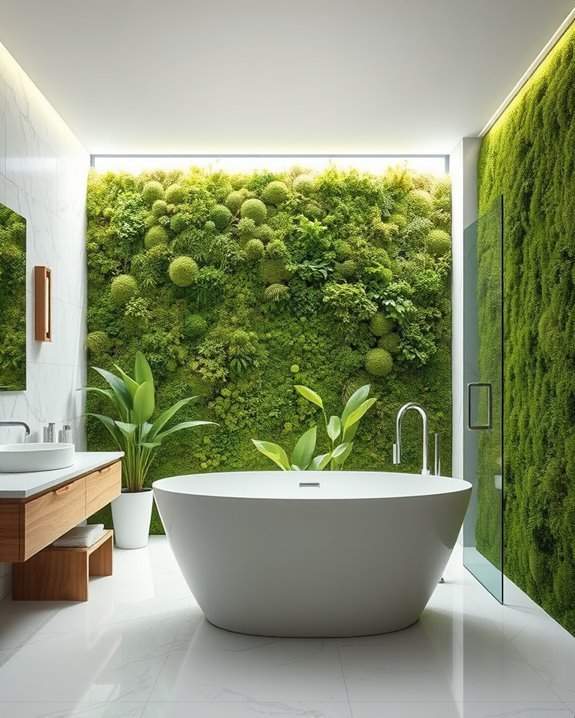 moss wall bathroom installation