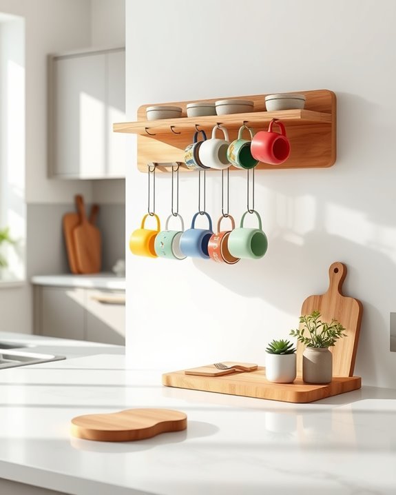 mug hooks enhance kitchen organization