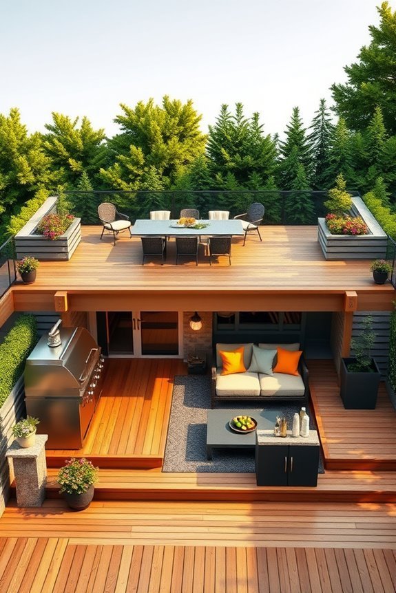 multi level outdoor entertaining space