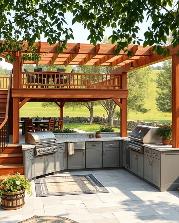 multi level outdoor kitchen design