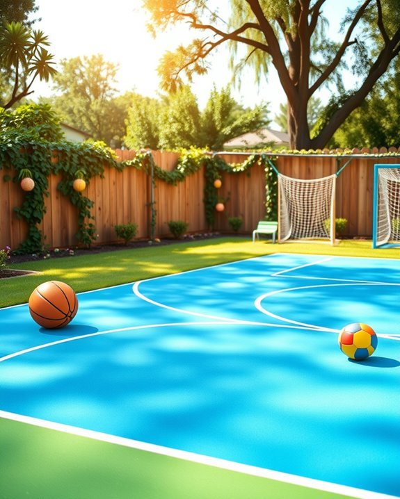 multi sport backyard playground setup