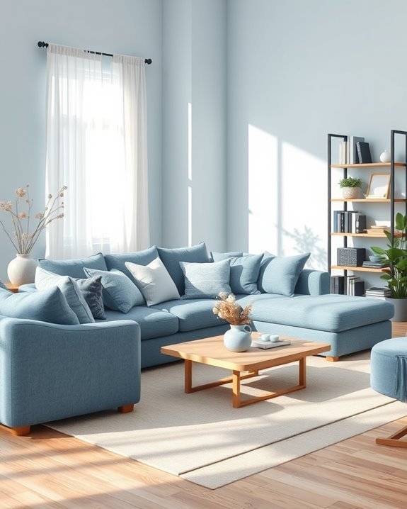 muted blue textile layers