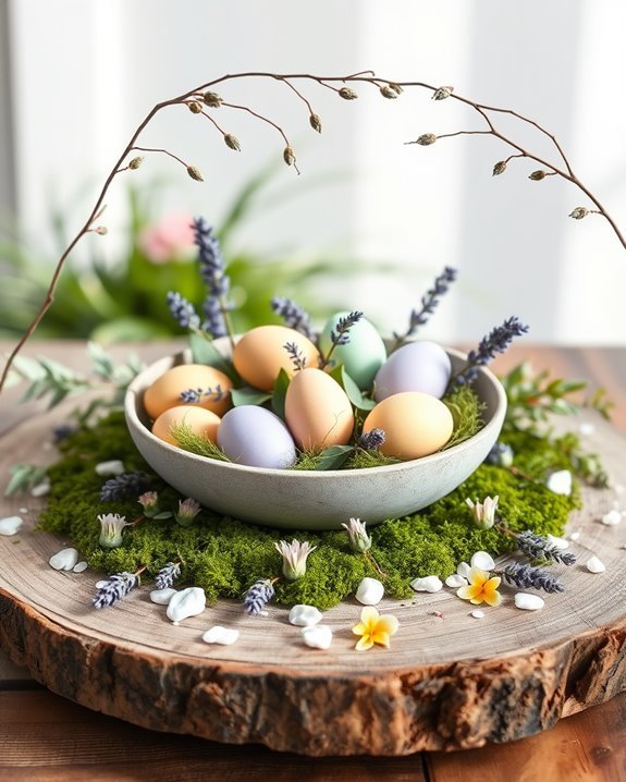natural easter decor centerpiece