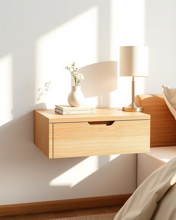natural floating nightstand design