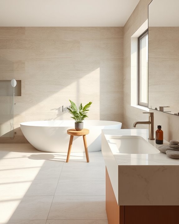 natural stone bathroom accents