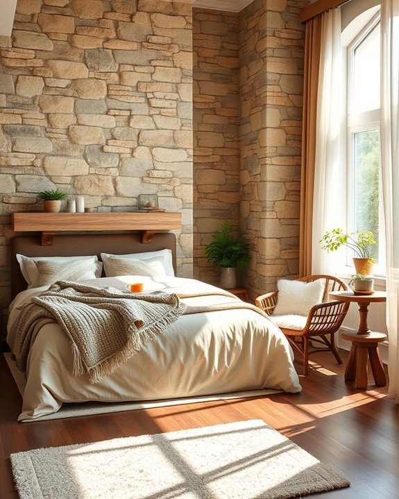 natural stone bedroom accents