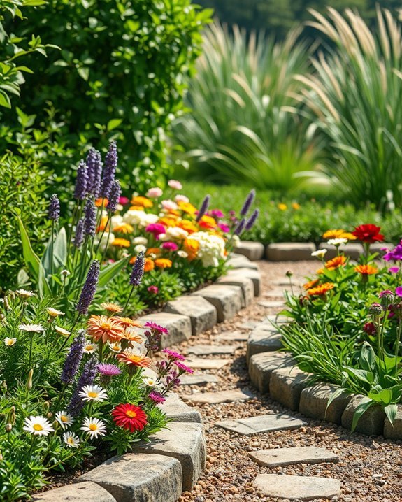 natural stone garden edging