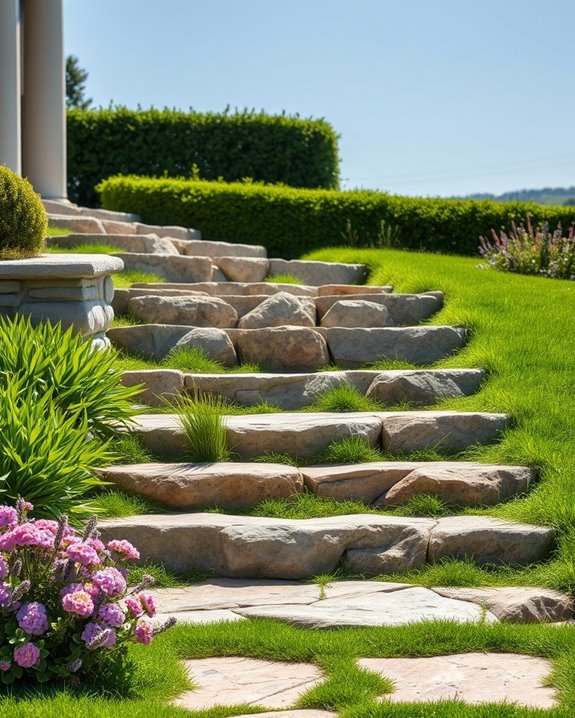natural stone step pathway