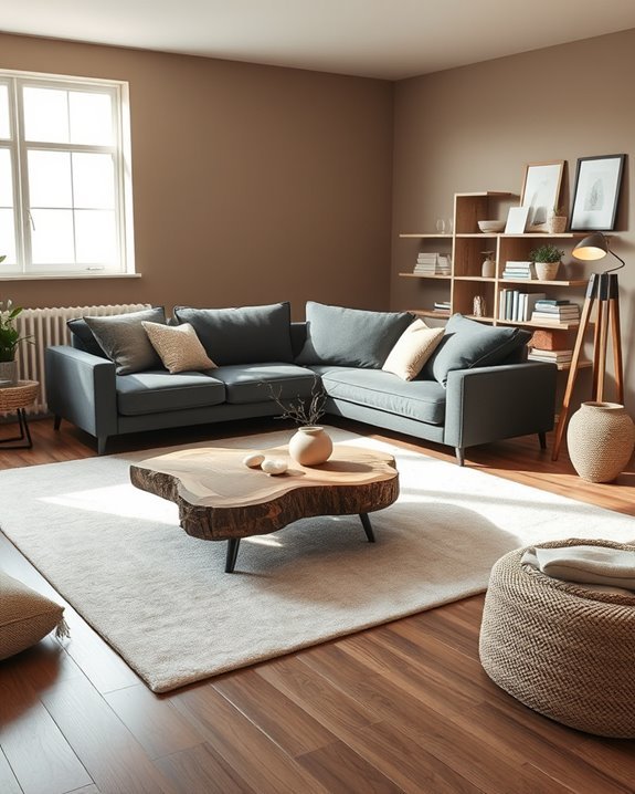 natural wood and greenery