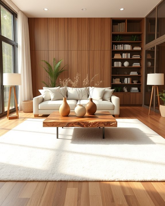 natural wood and stone