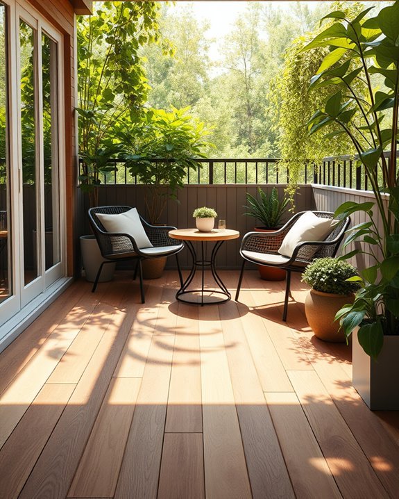 natural wood balcony aesthetics