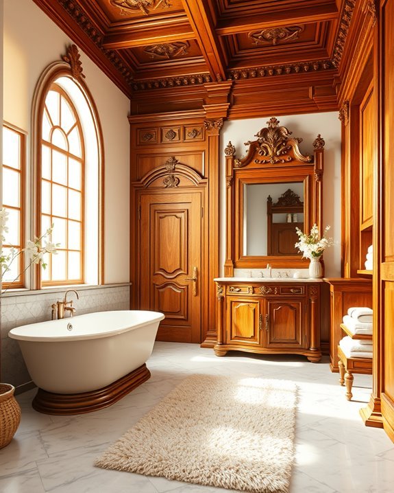 natural wood bathroom elegance