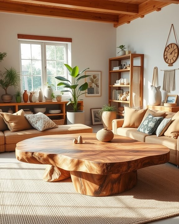natural wood bohemian decor