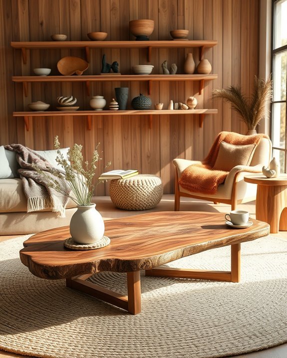 natural wood bohemian decor