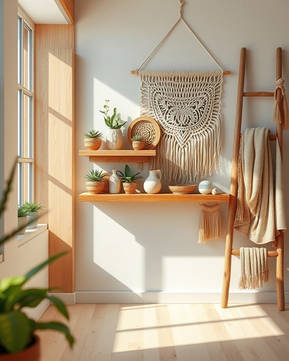 natural wood boho decor