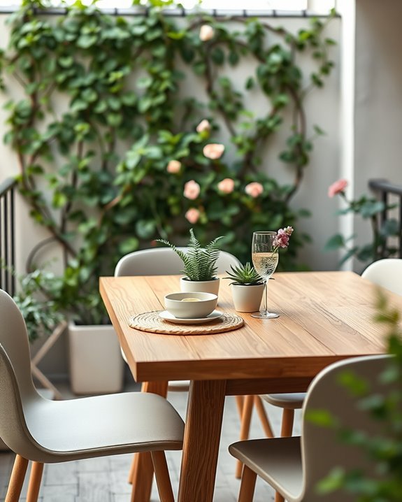 nature inspired balcony dining