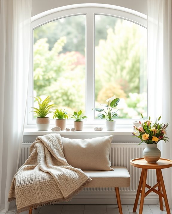 nature inspired bay window decor