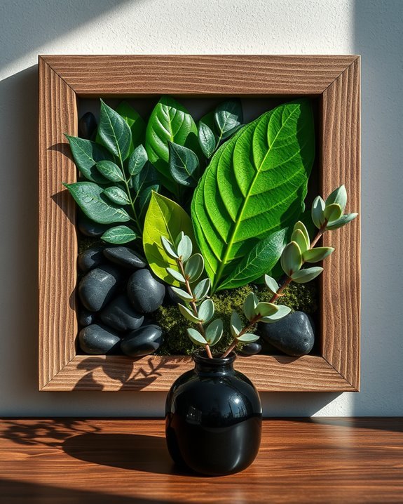 nature inspired black and green collages