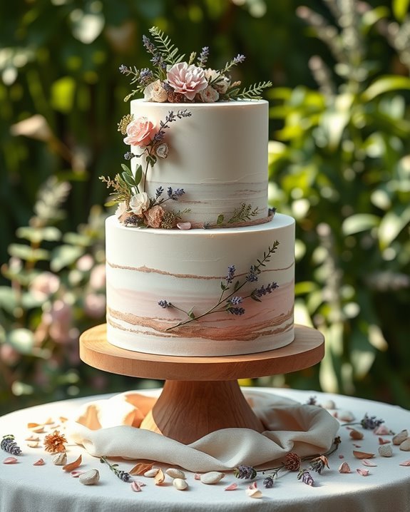nature inspired boho cake design