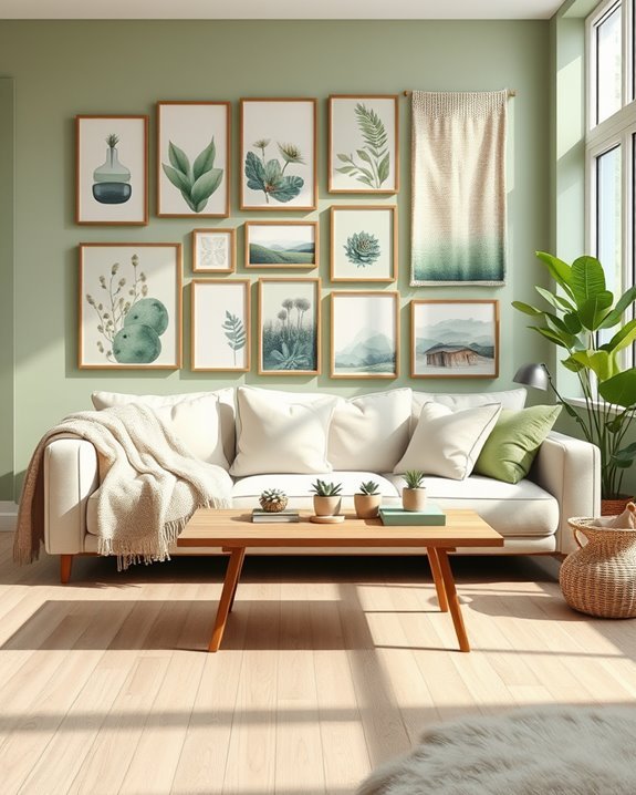 nature inspired gallery wall design