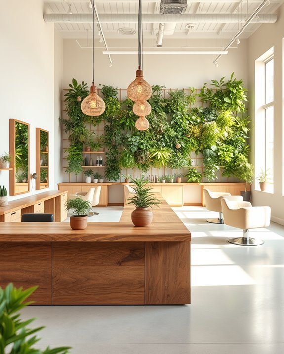 nature inspired salon ambiance