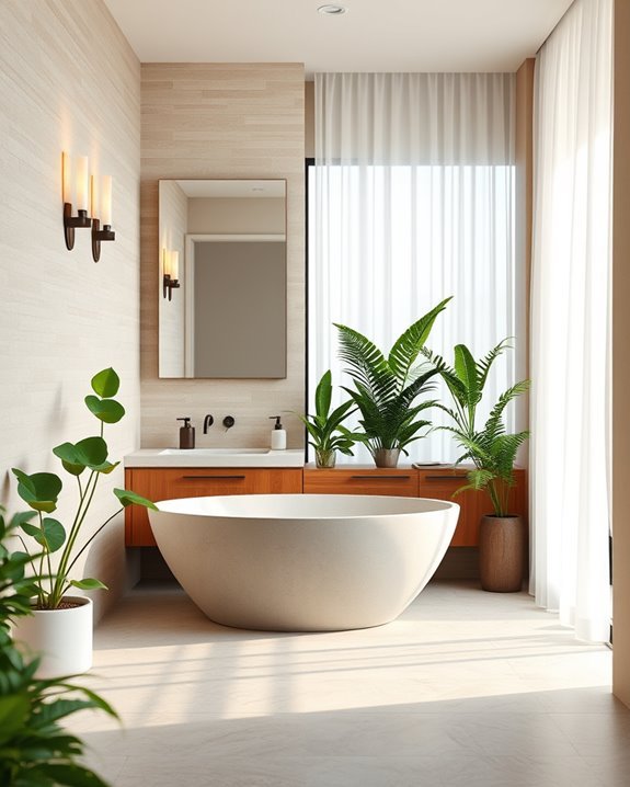 nature inspired serene bathroom design