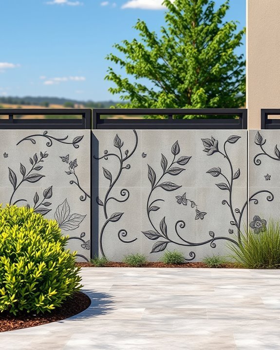 nature inspired stamped fences
