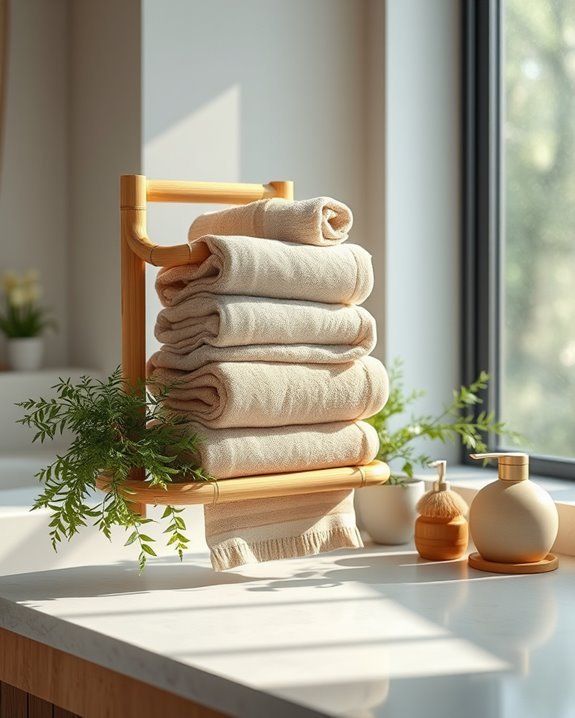 nature inspired towel holder design