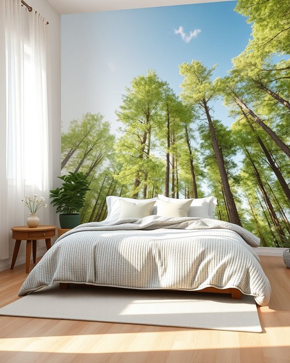 nature themed bedroom mural