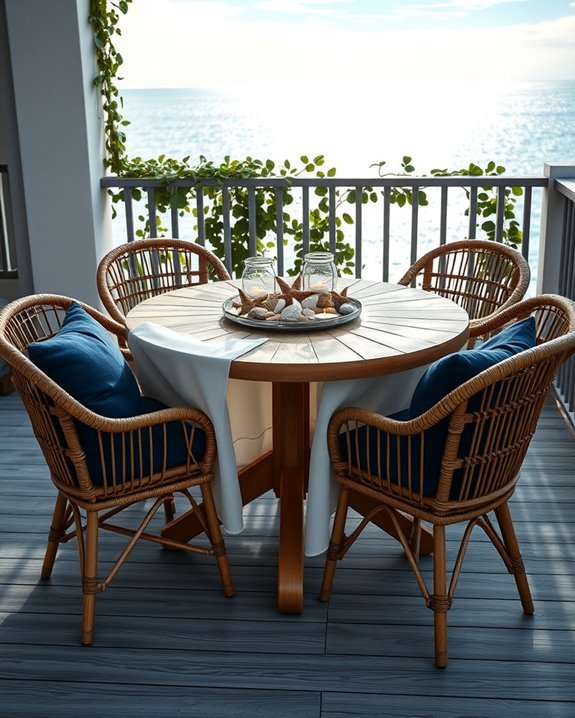 nautical balcony dining decor
