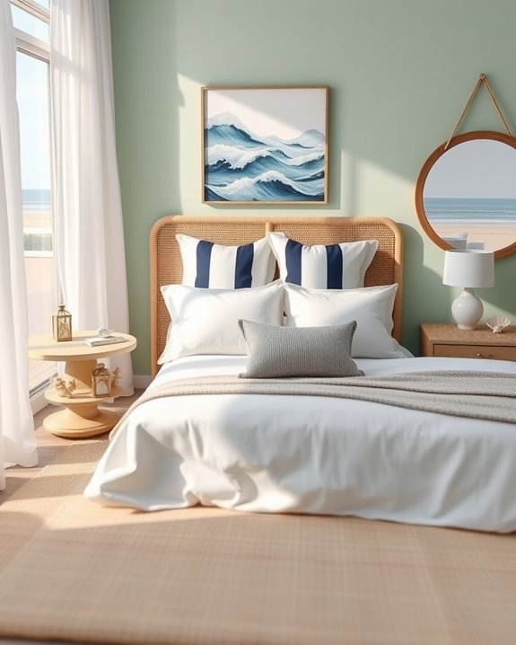 nautical stripes enhance decor