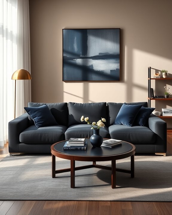 navy blue accent sophistication
